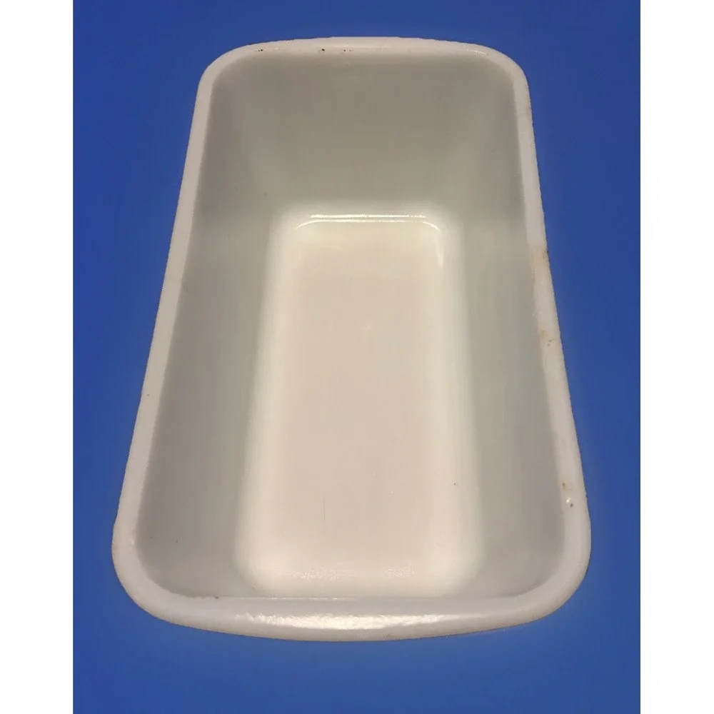 Vintage Westinghouse Milk Glass Refrigerator Dish Bread Pan Clear Lid MCM signed